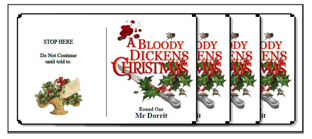 an example of the Dickens Murder Mystery Rounds of 4