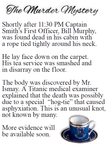 Invitation to an Titanic Murder Mystery Party